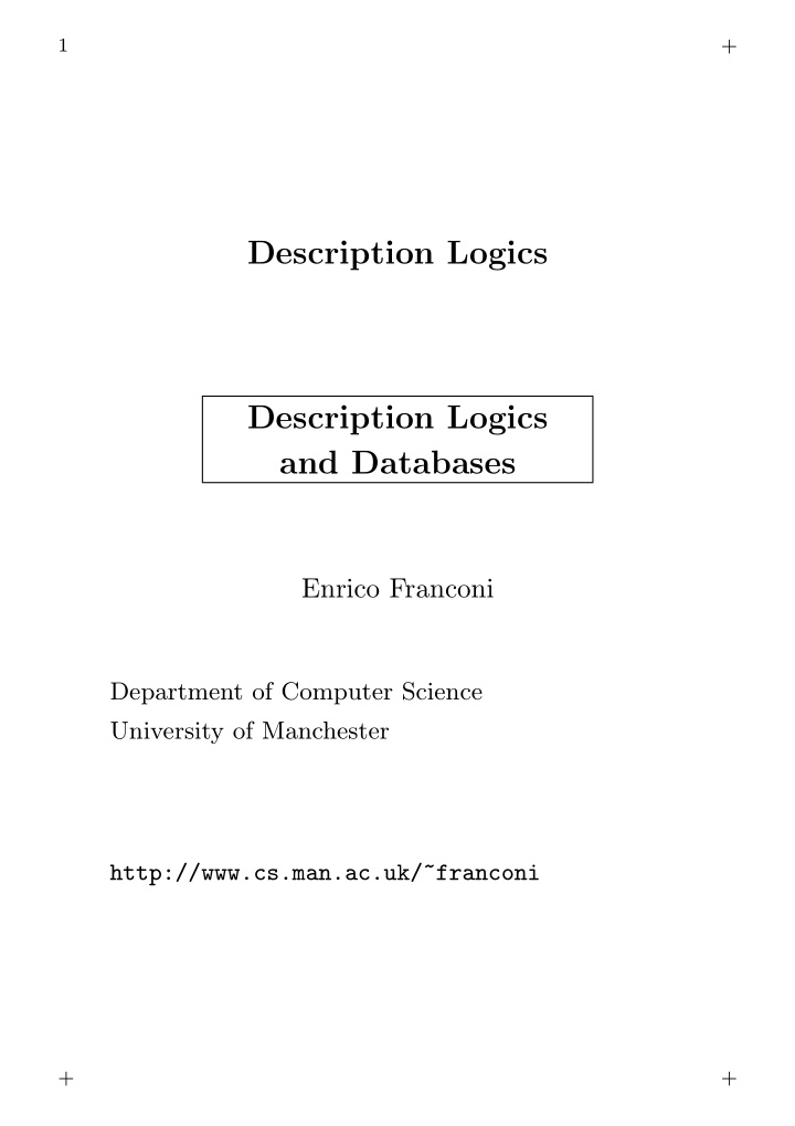 description logics description logics and databases