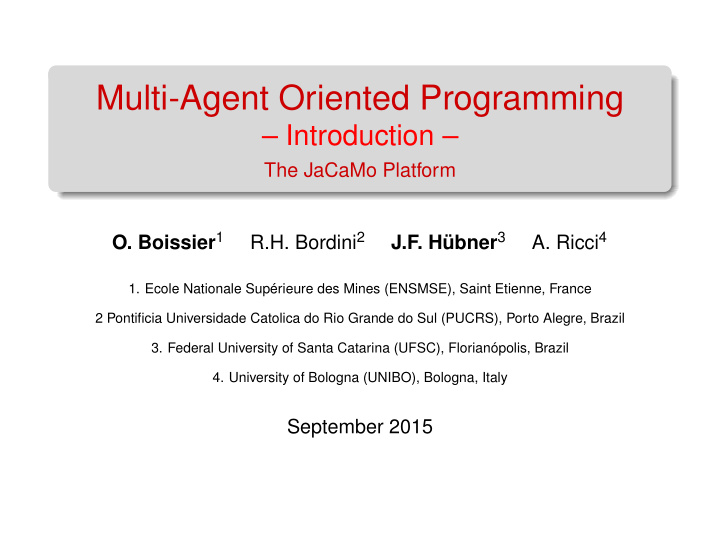 multi agent oriented programming