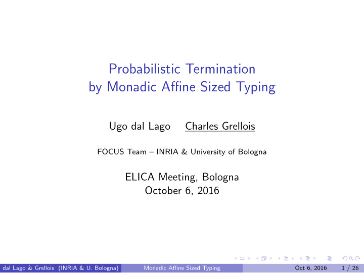 probabilistic termination by monadic affine sized typing