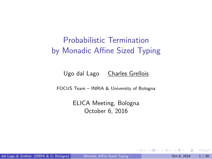 probabilistic termination by monadic affine sized typing