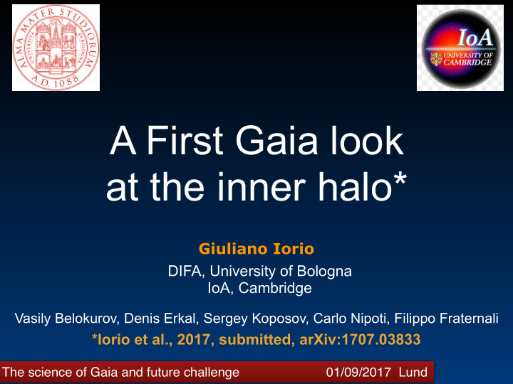 a first gaia look at the inner halo