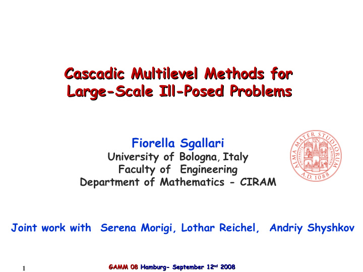 cascadic multilevel methods for cascadic multilevel