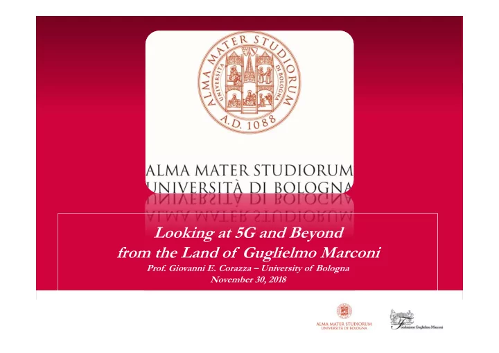 looking at 5g and beyond from the land of guglielmo