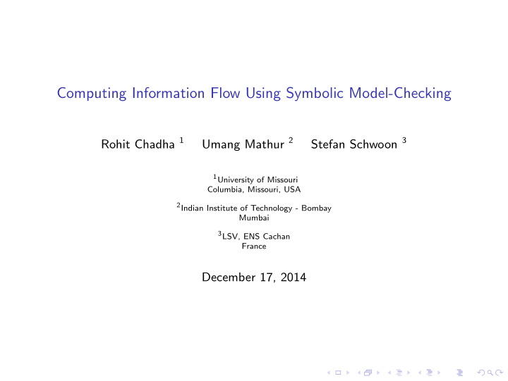 computing information flow using symbolic model checking