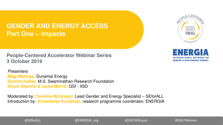 gender and energy access part one impacts