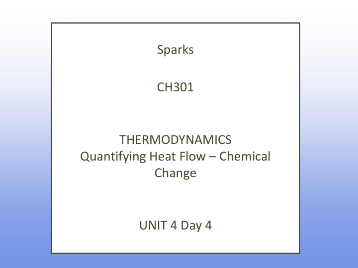 quantifying heat flow chemical