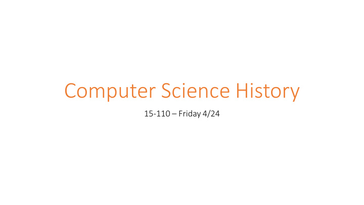 computer science history
