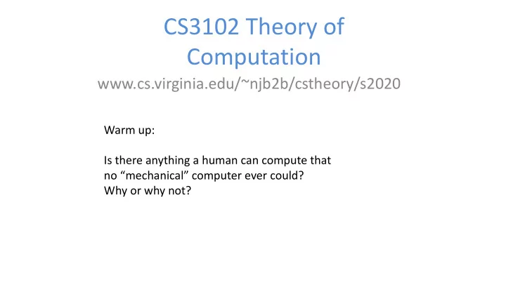 cs3102 theory of