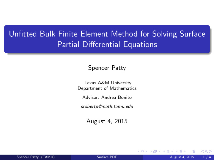 unfitted bulk finite element method for solving surface