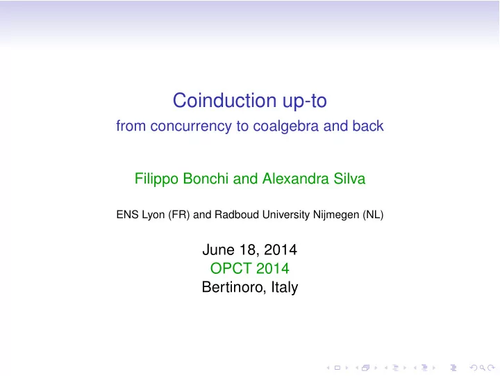coinduction up to