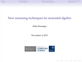 New reasoning techniques for monoidal algebra  Aleks Kissinger  November 4, 2015 Q UANTUM G ROUP