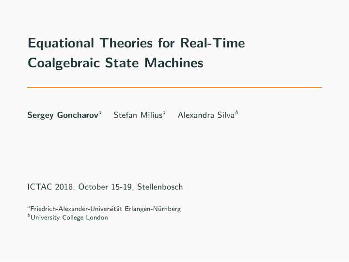 equational theories for real time coalgebraic state