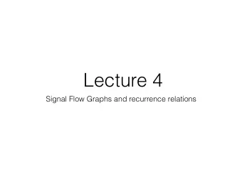 Lecture 4  Signal Flow Graphs and recurrence relations  Plan  Fibonaccis rabbits and