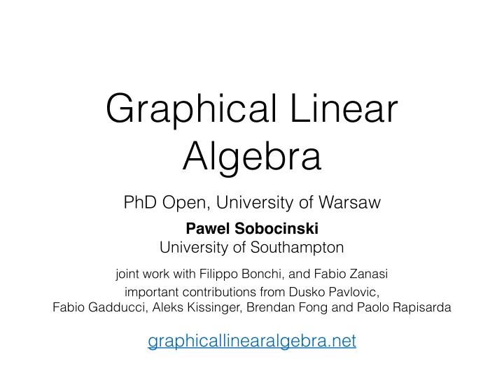 graphical linear algebra