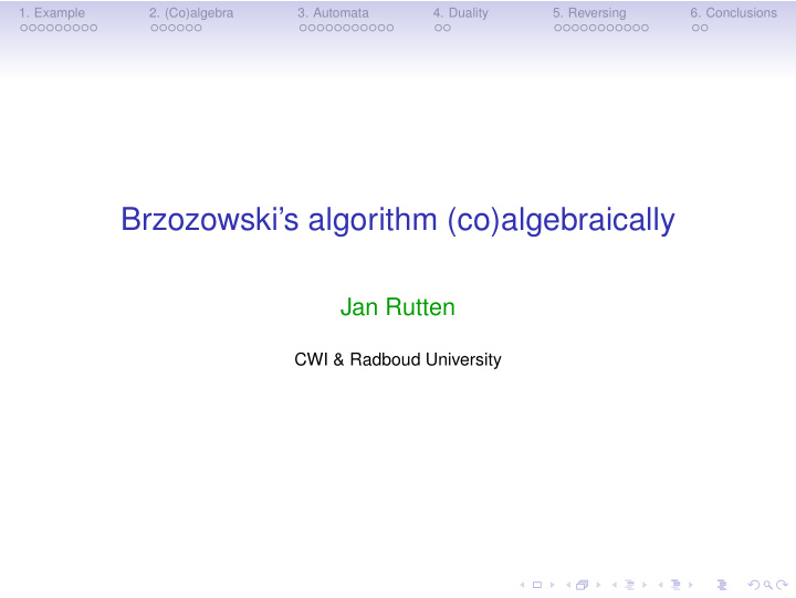 brzozowski s algorithm co algebraically