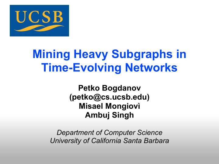 mining heavy subgraphs in time evolving networks