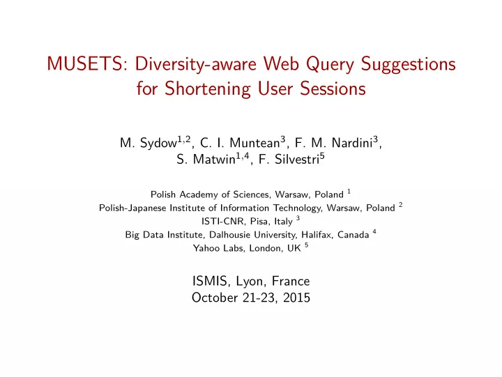 musets diversity aware web query suggestions for