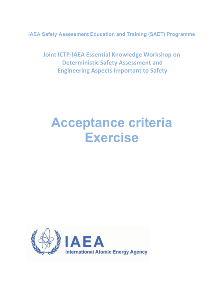 acceptance criteria exercise