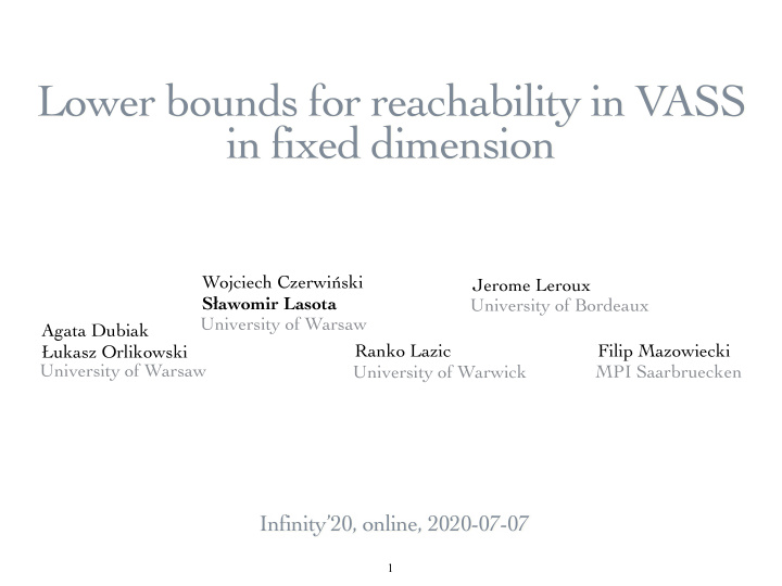 lower bounds for reachability in vass in fixed dimension