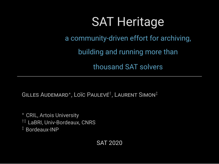 sat heritage