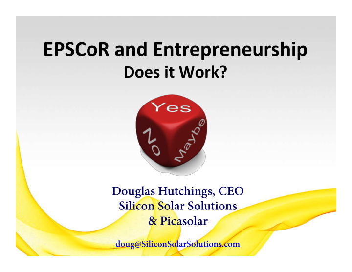 epscor and entrepreneurship