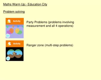 Ranger zone (multi-step problems)  DATE  LO: To complete a post assessment on volume and capacity