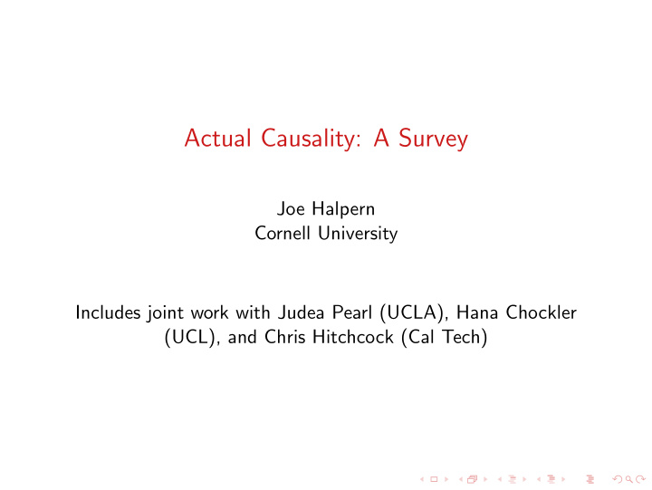 actual causality a survey