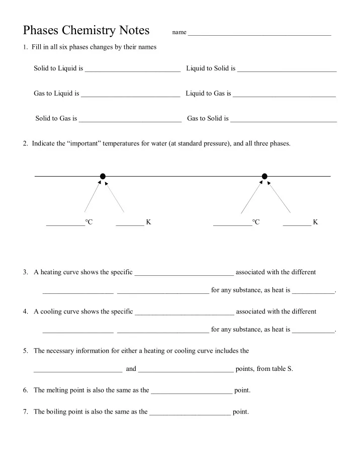 8 we will draw the heating curve for water note you can t
