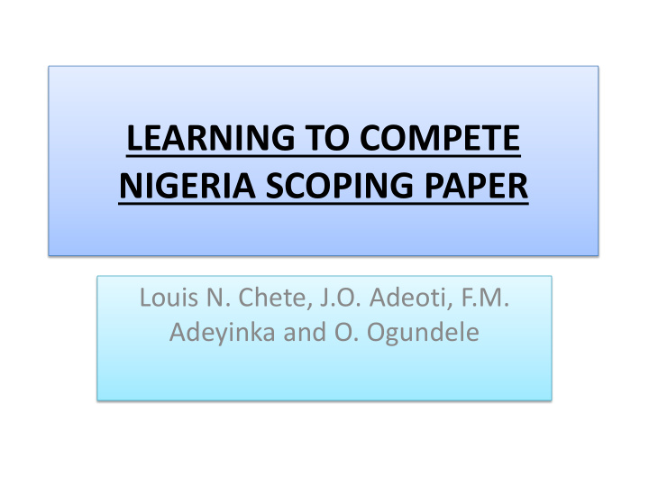 learning to compete nigeria scoping paper