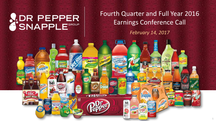 fourth quarter and full year 2016 earnings conference call
