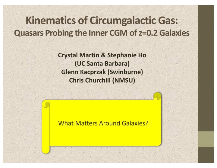 kinematics of circumgalactic gas