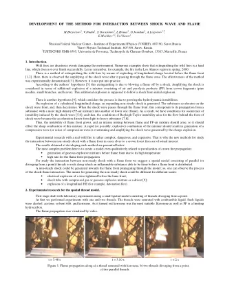 DEVELOPMENT  OF  THE  METHOD  FOR  INTERACTION  BETWEEN  SHOCK  WAVE  AND  FLAME M.Bliznetsov 1 ,