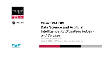 Chair DSAIDIS  Data Science and Artificial Intelligence for Digitalized Industry  and Services