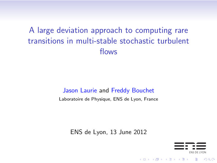 a large deviation approach to computing rare transitions