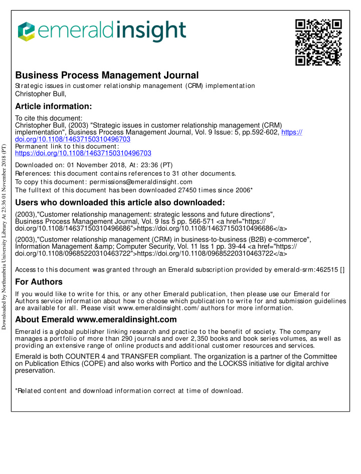 business process management journal