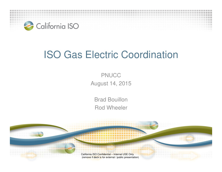 iso gas electric coordination iso gas electric