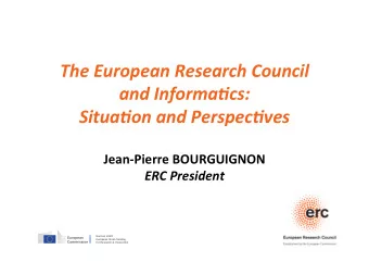 The  European  Research  Council    and  Informa6cs:     Situa6on  and