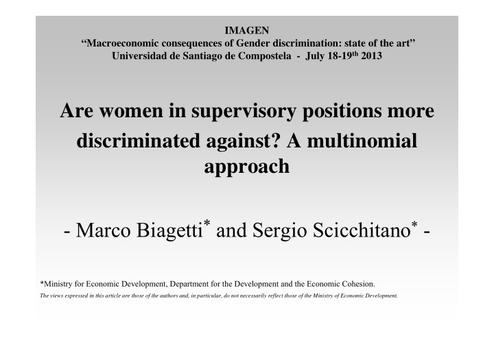 are women in supervisory positions more discriminated