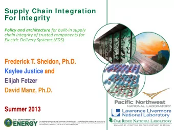 Supply Chain Integration  For Integrity Policy and architecture for built-in supply  chain