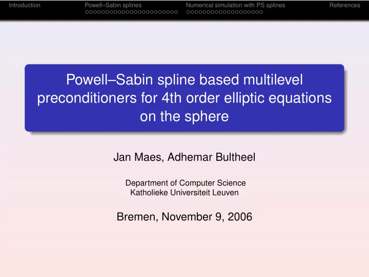 powell sabin spline based multilevel preconditioners for
