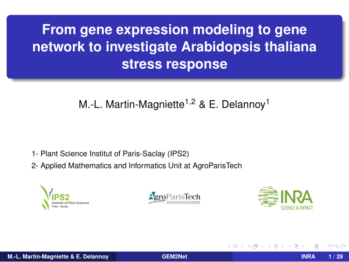 from gene expression modeling to gene network to