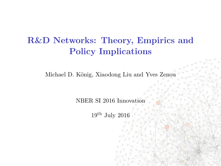 r d networks theory empirics and policy implications