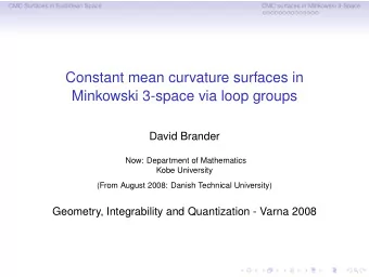 Constant mean curvature surfaces in  Minkowski 3-space via loop groups  David Brander  Now: