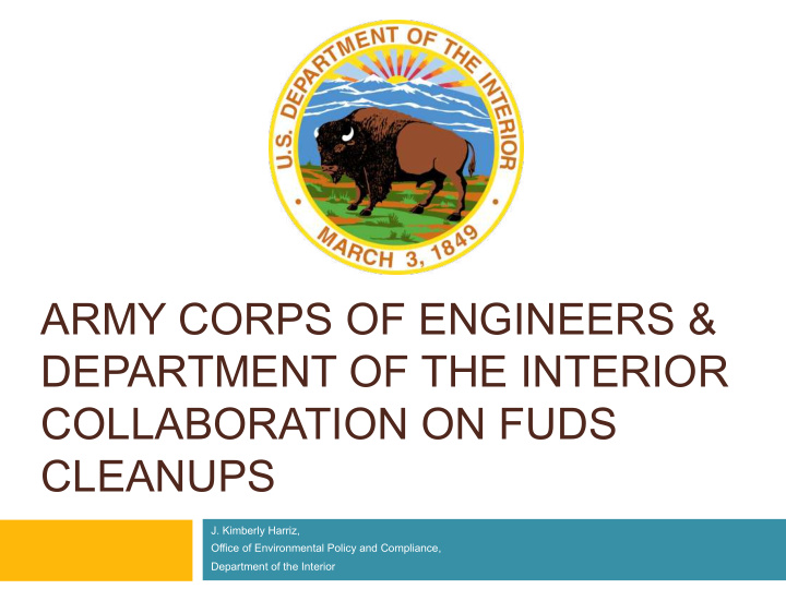 army corps of engineers department of the interior