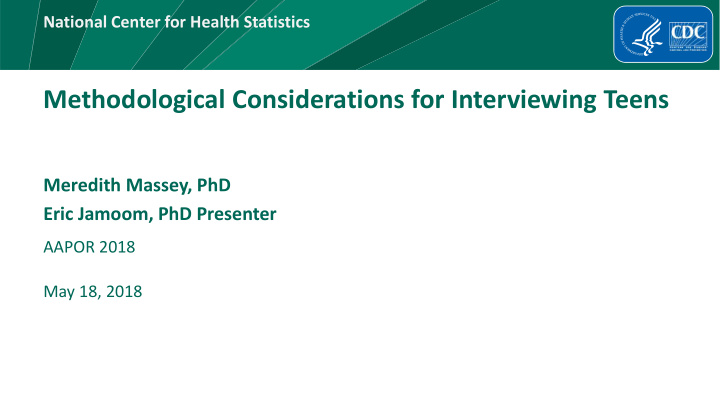 methodological considerations for interviewing teens