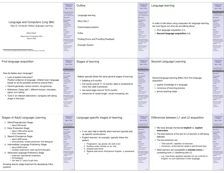 outline language learning
