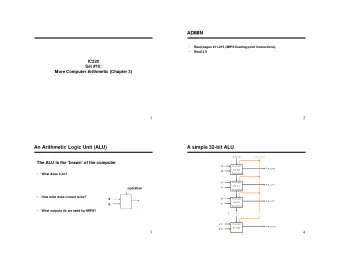 ADMIN    Read pages 211-215 (MIPS floating point instructions)    Read 3.9  IC220  Set #10: