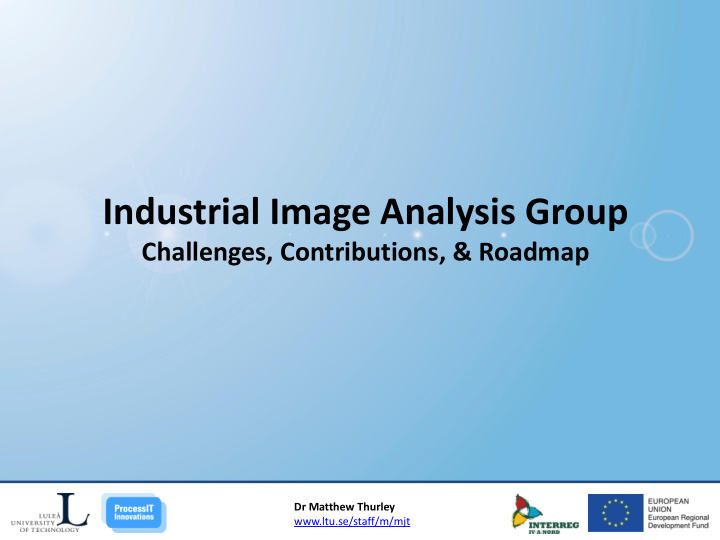 industrial image analysis group