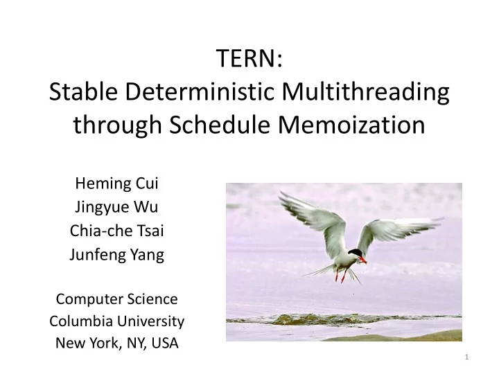tern stable deterministic multithreading through schedule