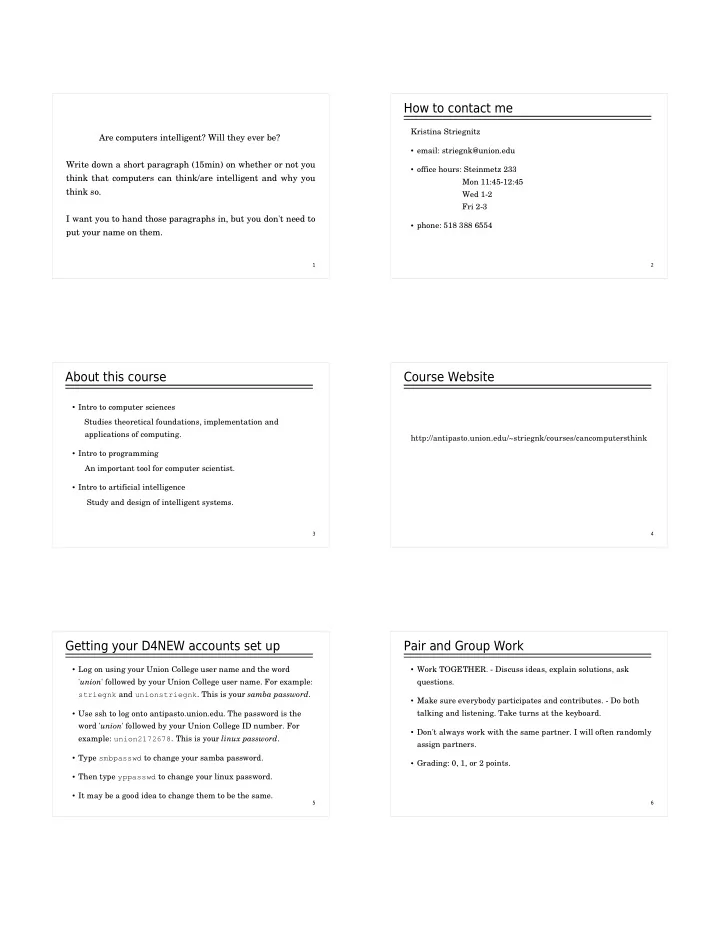 how to contact me kristina striegnitz are computers